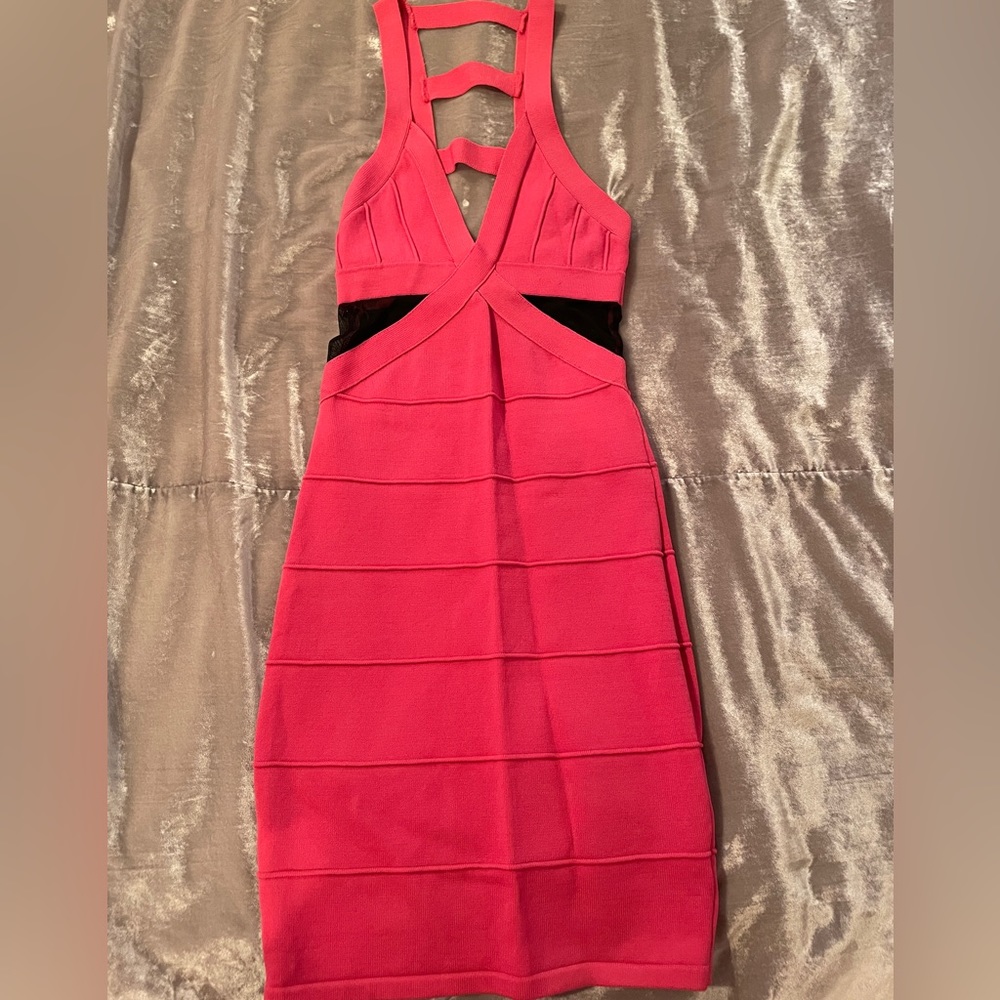 Wow Couture Bodycon dress/ pink & black/ Size:S